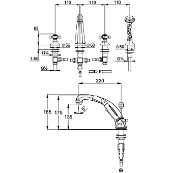 Смеситель для ванны KLUDI Adlon 515240520 хром