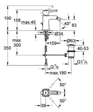 Смеситель для биде GROHE Grandera 23315IG0 золото/хром