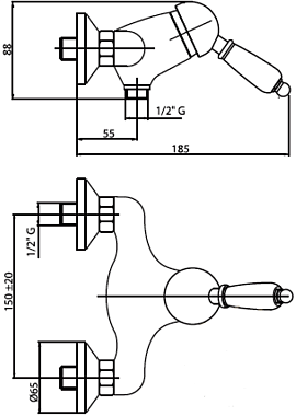 Смеситель для душа CAPRIGO ADRIA-UNO 02-016-vot бронза