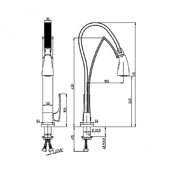 Смеситель для кухни Paini Hybrid HKCR557TK поворотный излив хром