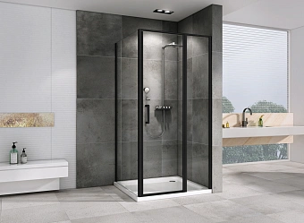 Угловое ограждение Abber Sonnenstrand AG04100BS-S80B 195х80см стекло прозрачное