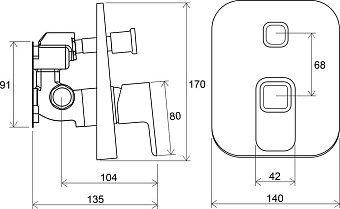 Смеситель для ванны RAVAK 10° X070070 хром