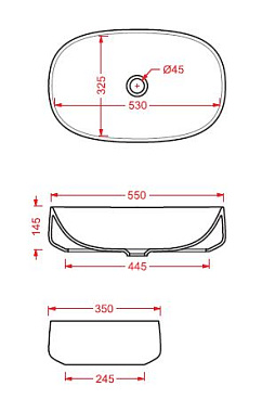 Раковина на столешницу ArtCeram COGNAC COL003 46 00 55х35см