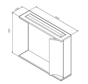 Шкаф зеркальный AM-PM Like M80MPR0801WG 15х80х78см с подсветкой