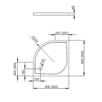 Душевой поддон RADAWAY Delos SDA0909-01 90х90см