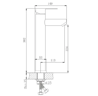 Смеситель для раковины Maxonor MN11801 сатин