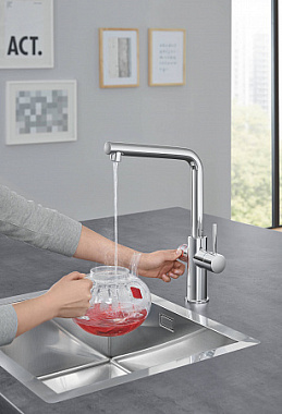 Смеситель для кухни GROHE Red II Duo 30325DC1 высокий излив нержавеющая сталь