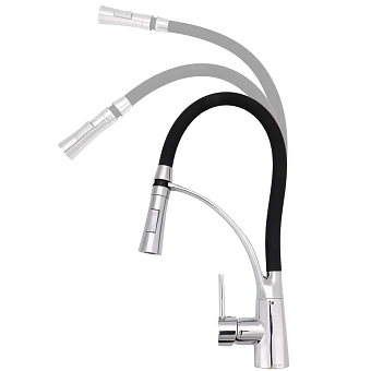 Смеситель для кухни Maxonor MN4450 гибкий излив чёрный