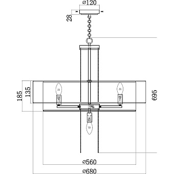 Светильник подвесной Maytoni Impressive MOD151PL-05G 200Вт E14