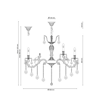 Люстра подвесная Lucia Tucci BARLETTA 122.10.5 coffe gold 900Вт 15 лампочек E14