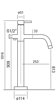 Смеситель для ванны Cisal Xion XI004204D1 нержавейка