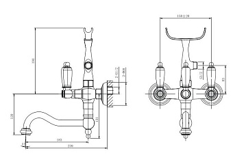 Смеситель для ванны CAPRIGO ADRIA-CLASSIC BLACK EDITION 03B-510-crm хром
