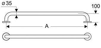 Поручень для ванной IDEAL STANDARD CONTOUR S6453MY 10см нержавеющая сталь