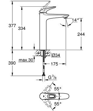 Смеситель для раковины GROHE Eurostyle New 23570LS3 белый