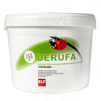Краска для стен и потолков латексная DERUFA Ecolor Белый основа A 2,7л