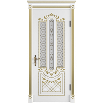 Межкомнатная дверь Владимирская фабрика дверей Classic Alexandria Polar Pg Art Cloud Эмаль 700х2000мм остеклённая