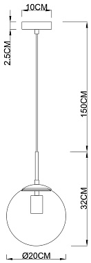 Светильник подвесной Arte Lamp VOLARE A1563SP-1PB 60Вт E27