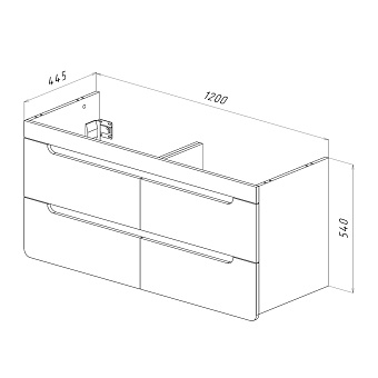 Тумба под раковину подвесная LEMARK Olivia LM08OL125T 45х120х54см
