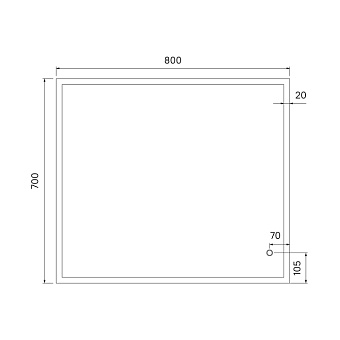 Зеркало IDDIS Brick BRI8000i98 70х80см с подсветкой