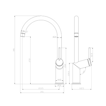 Смеситель для кухни LEMARK Minima LM3805C поворотный излив хром