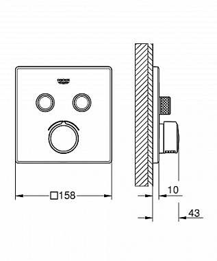 Смеситель для душа GROHE Grohtherm SmartControl 29148000 хром