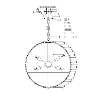 Светильник подвесной Maytoni Palla MOD092PL-08CH 40Вт E14
