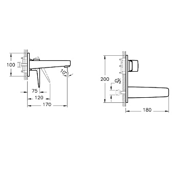 Смеситель для раковины VITRA Root Square A4273836EXP матовый чёрный