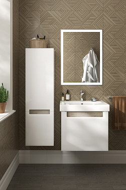 Пенал подвесной KERAMA MARAZZI Buongiorno Plus BGP.130.WHT 28х36,5х126,5см белый глянцевый/дуб кантри