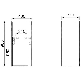 Шкаф подвесной VITRA Metropole 58208 40х35х90см сливовое дерево