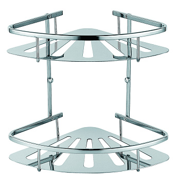 Полка в ванную угловая Azario AZ-836-2 2-ярусная 22,5х31,5см хром