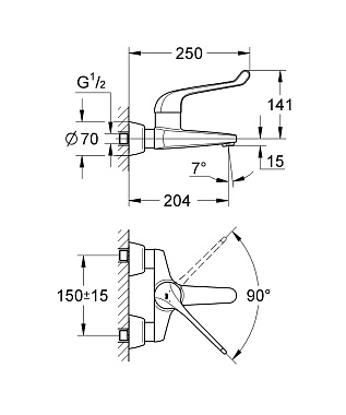 Смеситель для раковины GROHE Euroeco Speсial 32795000 хром