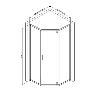 Угловое ограждение AM-PM Gem W90G-405-090MT 190х90см стекло прозрачное
