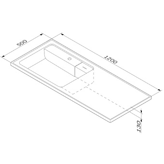 Раковина над стиральной машиной AM-PM X-Joy M85AWPL1201WG 120х50см