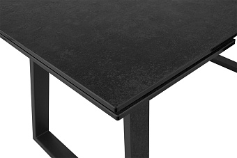 Кухонный стол раскладной AERO 90х160х76см закаленное стекло/керамика/сталь Carbon