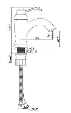Смеситель для раковины Maxonor MN1076 хром