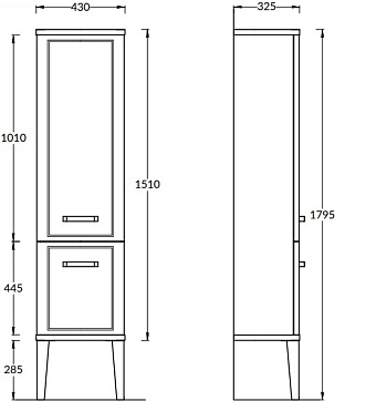 Пенал подвесной KERAMA MARAZZI Pompei PO.N.150.CAM 33х43х180см камео бежевый