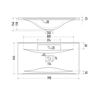 Тумба с раковиной MIRSANT Next УТ000020170 44х99х60см