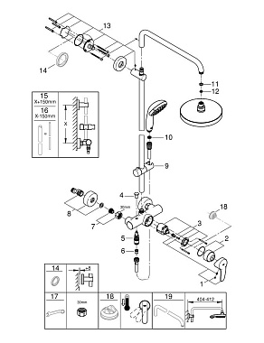 Душевая система GROHE Tempesta 26244001 хром