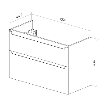 Тумба под раковину напольная LEMARK Buno LM04B100T 45х95,8х63см