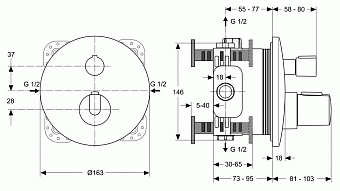 Смеситель для ванны IDEAL STANDARD CERATHERM 100 A4888AA хром