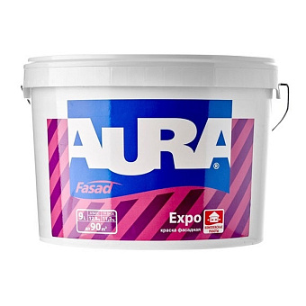 Краска для минеральных поверхностей фасадная Aura(Eskaro) Экспо основа TR 9л