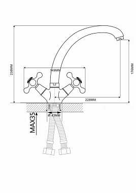 Смеситель для кухни Maxonor MN4719 поворотный излив хром