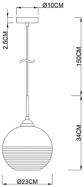 Светильник подвесной Arte Lamp WAVE A7762SP-1CC 60Вт E27