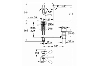 Смеситель для раковины GROHE Essence New 32628GL1 золото