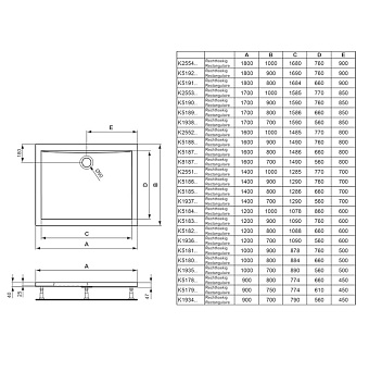 Душевой поддон IDEAL STANDARD ULTRAFLAT K518601 90х140см