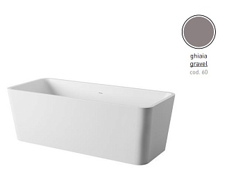 Ванна каменная ArtCeram Square ACW004 60 180х80см отдельностоящая