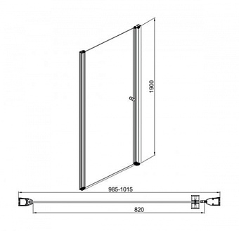 Душевая дверь SOLE Enter О0000033220 190х100см стекло прозрачное