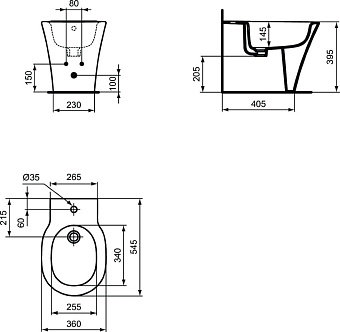 Биде напольное IDEAL STANDARD CONNECT AIR E0180V3
