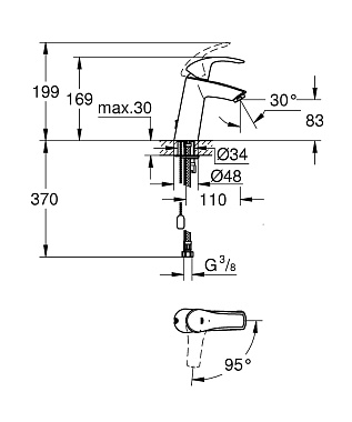 Смеситель для раковины GROHE Eurosmart 2339410E хром