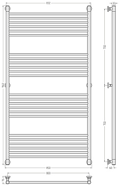 Полотенцесушитель СУНЕРЖА Богема+ прямая 31-0220-1580 чёрный матовый